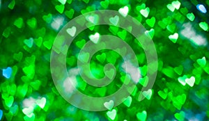 Green brilliant hearts