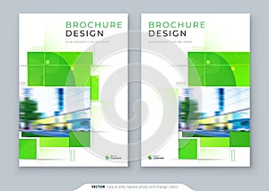 Green Brochure Cover Template Layout Design. Corporate business annual report, catalog, magazine, flyer mockup. Creative