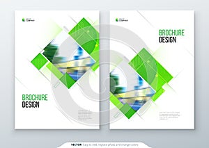 Green Brochure Cover Template Layout Design. Corporate business annual report, catalog, magazine, flyer mockup. Creative