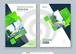 Green Brochure Cover Template Layout Design. Corporate business annual report, catalog, magazine, flyer mockup. Creative
