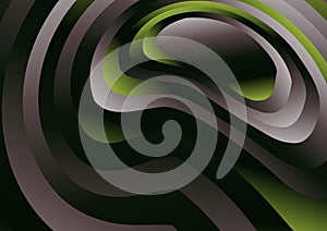 Green Brown and Black Gradient Curvature Ripple Lines Background Vector Image