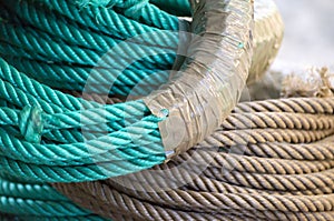 Green and Brown Polypropylene Rope