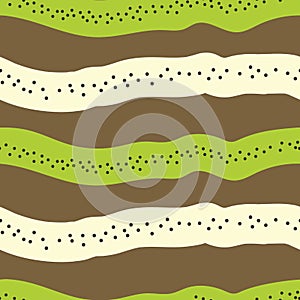 Green and brown stripes seamless vector pattern