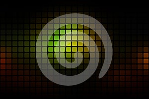 Green brown yellow black abstract rounded mosaic background over