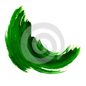 Green brush stroke and texture. Grunge vector abstract hand - painted element. Underline and label banner design