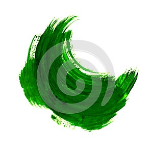 Green brush stroke and texture. Grunge vector abstract hand - painted element. Underline and label banner design