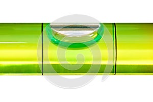 Green bubble level isolated on a white background