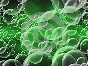 Green bubbles background photo
