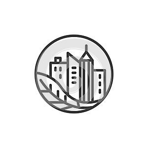 Green Building line icon