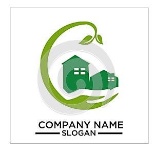 Green Building, real estateh, home and Construction Logo and Vector Design