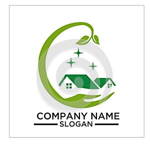 Green Building, real estateh, home and Construction Logo and Vector Design