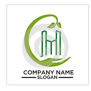 Green Building, real estateh, home and Construction Logo and Vector Design