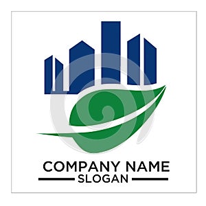 Green Building, real estateh, home and Construction Logo and Vector Design