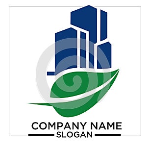 Green Building, real estateh, home and Construction Logo and Vector Design