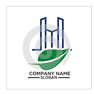 Green Building, real estateh, home and Construction Logo and Vector Design