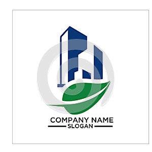 Green Building, real estateh, home and Construction Logo and Vector Design