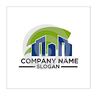 Green Building, real estateh, home and Construction Logo and Vector Design