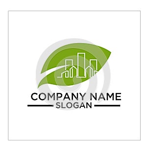 Green Building, real estateh, home and Construction Logo and Vector Design