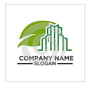 Green Building, real estateh, home and Construction Logo and Vector Design