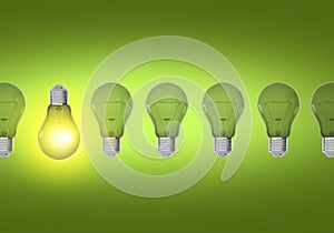 Green Bulbs Idea Concept