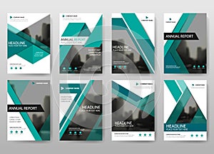 Green bundle annual report brochure flyer design template vector, Leaflet cover presentation abstract flat background,