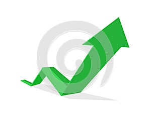 The green business arrow is going up. growth concept