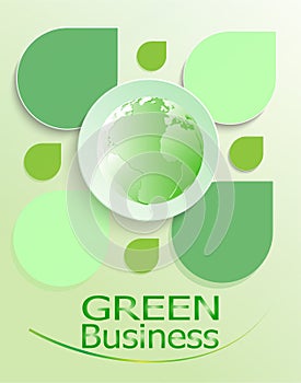 Green Business Background +Environment+Ecology+Earth +Green Leaf Leaves,Vector.