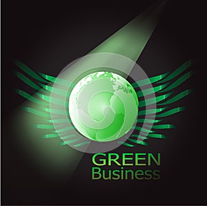 Green Business Background Environment Vector. green world green bright wings background.