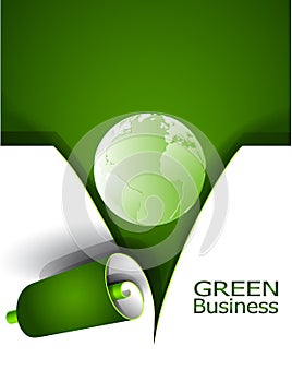 Green Business Background _Roll Paper Cutting