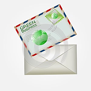 Green Business Background Vector envelope