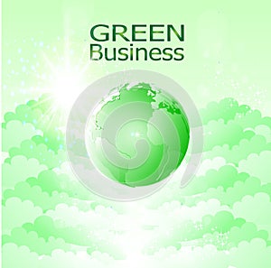 Green Business Background Vector green clouds background