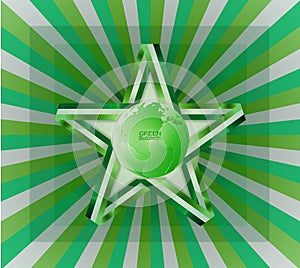 Green Business Background Vector green star ribbon bright