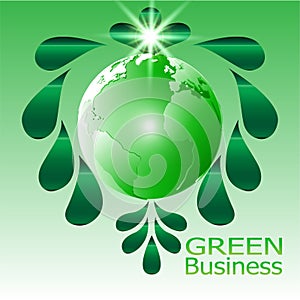 Green Business Background Vector green water drops