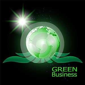 Green Business Background Vector green world green bright wings background