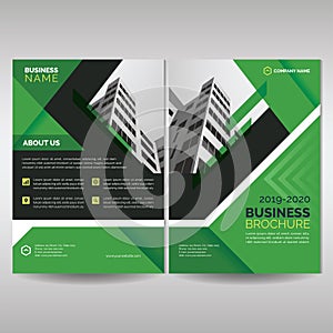 Green business brochure cover template