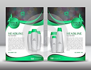 Green business brochure flyer design layout template in A4 size