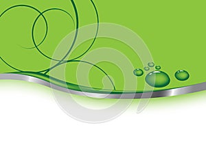 Green business card - waterdrops