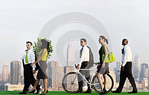 Green Business Commuters City Concept photo