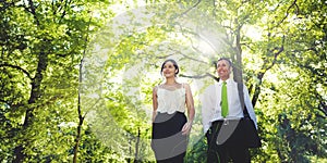 Green Business Couple Partnership Team Concept