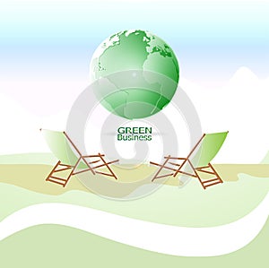 Green Business Environment Background Vector_Green Canvas