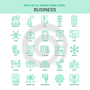 25 Green Business Icon set