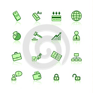 Green business icons