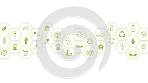 Green Business template and background for Sustainability concept with flat icons