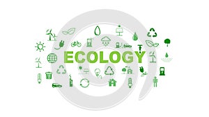 Green Business template and background for Sustainability and Ecology concept with flat icons