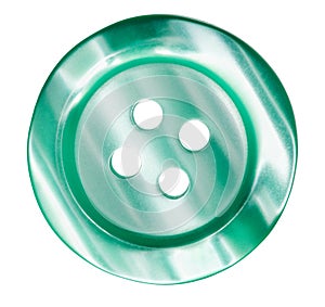 Green button for clothes isolated