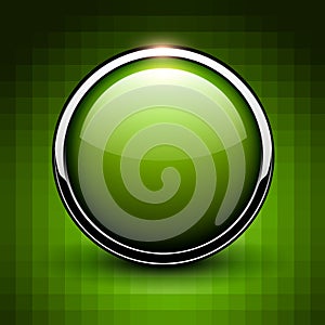 Green button shiny metallic