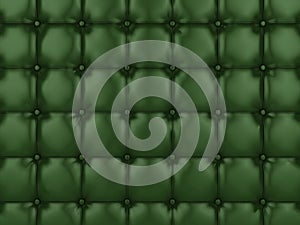 Green buttoned leather