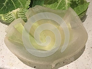 Green Cabbage and brick leave