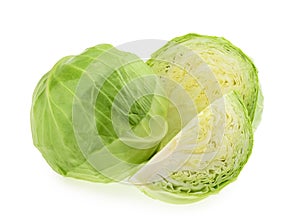 Green cabbage isolated on white background