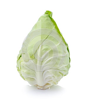 Green cabbage on white